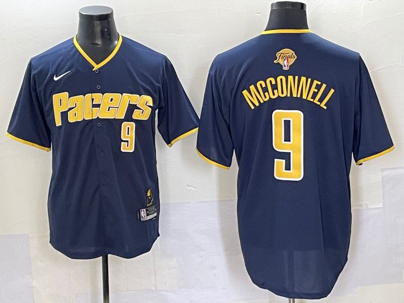Men 2025 Indiana Pacers 9 Mcconnell Blue Joint Name NBA Jersey style 1